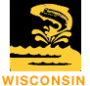 A yellow and black logo for wisconsin.